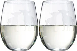 Set Of 2 Chihuahua Dog Stemless Wine Glasses - Chihuahueño Puppy & Doggy Lover For Him & Her - Dogs Silhouette - Glass Gifts Etched Tumblers For Anniversary, Wedding, Home Bar Gifts -Refined Spirits Store 619HG9e9ADL. AC SL1500