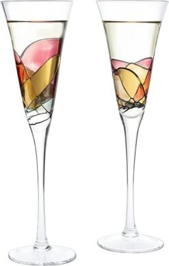 The Wine Savant Artisanal Hand Painted Renaissance Romantic Stained Glass Windows, Stemmed Hand Painted Glassware Gift Idea For Her/Him, Birthday, Housewarming, Gifts (6 OZ) -Refined Spirits Store 61C1eV L50L. AC SL1500