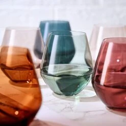 Colored Stemless Crystal Wine Glass Set Of 6, Gift For Her, Him, Wife, Friend - Large 16 Oz Glasses, Unique Italian Style Tall Drinkware - Red & White, Dinner, Color Beautiful Glassware - (Pastel) 9 Colored Stemless Crystal Wine Glass Set Of 6, Gift For Her, Him, Wife, Friend - Large 16 Oz Glasses, Unique Italian Style Tall Drinkware - Red & White, Dinner, Color Beautiful Glassware - (Pastel) -Refined Spirits Store 61C9CEhHB3L. AC SX522
