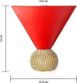 The Wine Savant Diamond Studded Martini Glasses Set Of 2 Matte Red & Gold Modern Cocktail Glass, Rhinestone Diamonds With Stemless Crystal Ball Base, Bar Or Party 10.5oz, Swarovski Style Crystals 9 The Wine Savant Diamond Studded Martini Glasses Set Of 2 Matte Red & Gold Modern Cocktail Glass, Rhinestone Diamonds With Stemless Crystal Ball Base, Bar Or Party 10.5oz, Swarovski Style Crystals -Refined Spirits Store 61CdzlKmDUL. AC SX522