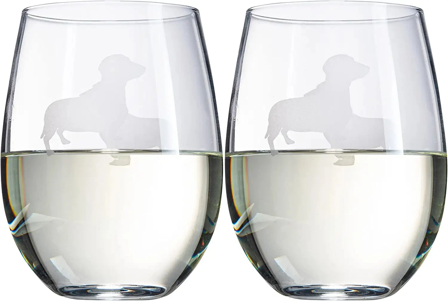 Set Of 2 Dog Daschund Stemless Wine Glasses By The Wine Savant - Wiener Dog Puppy & Doggy Lover For Him & Her - Dogs Silhouette - Glass Gifts Etched Tumblers For Anniversary, Wedding, Home Bar Gifts 4 Set Of 2 Dog Daschund Stemless Wine Glasses By The Wine Savant - Wiener Dog Puppy & Doggy Lover For Him & Her - Dogs Silhouette - Glass Gifts Etched Tumblers For Anniversary, Wedding, Home Bar Gifts - Image 4