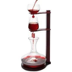 Wine Tower Decanting & Aerator Set By The Wine Savant - Unique Wine Decanter - 3 Aerating Parts - Upper, Middle & Lower Aerators - Whisky & Wines Carafe, Proven To Enhance & Improves Flavor & Aromas -Refined Spirits Store 61HFv56Fj3L. AC SL1500