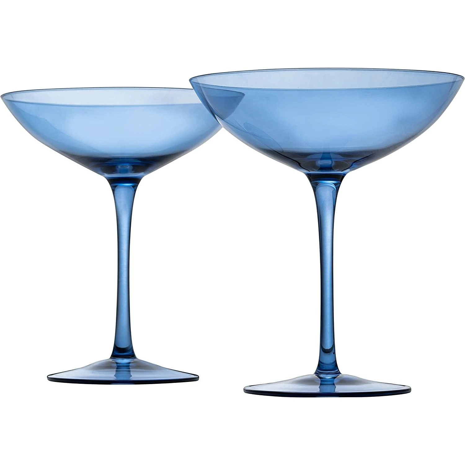 Champagne Coupes 12oz By The Wine Savant - Colorful Champagne Glasses, Prosecco, Mimosa Glasses Set, Cocktail Glass Set, Bar Glassware Luster Glasses (2, Cobalt Blue) 4 Champagne Coupes 12oz By The Wine Savant - Colorful Champagne Glasses, Prosecco, Mimosa Glasses Set, Cocktail Glass Set, Bar Glassware Luster Glasses (2, Cobalt Blue) - Image 4