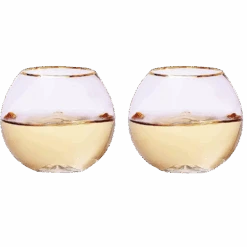 The Wine Savant Colored Blush Pink & Gilded Rim Wine Glass, Large 18oz Glasses 2-Set Vibrant Color Vintage Tumblers For White & Red, Water, No Stem Glasses, Gift Idea (Stemless Wine Glasses)