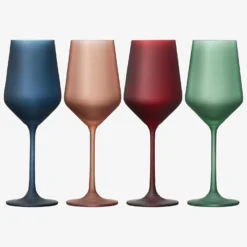 Frosted Colored Crystal Wine Glass | Set Of 4 | Italian Style Tall Drinkware -Refined Spirits Store 61NcJt8uLGL. AC SL1500
