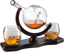 Etched World Decanter Whiskey Globe - Antique Airplane The Wine Savant 850ml, Whiskey Stones And 2 World Map 10 Oz Glasses, Pilot Gift Clear -Refined Spirits Store 61Ns2zfEzqL. AC SL1500