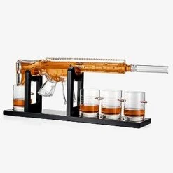 Gifts For Men Dad, The Wine Savant 1000 ML Whiskey Decanter Set With 4 Glasses, Unique Anniversary Birthday Gift Ideas For Him Husband Grandpa, Cool Military Tequila Liquor Dispenser For Home Bar -Refined Spirits Store 61OWalrYpvL. AC SY355
