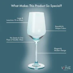 Make Your Own Set Wine Glass SINGLE, Muted Blue Colored Large 12 Oz Glass, Unique Italian Style Tall For White & Red Wine, Mothers Day Gift, Set Of 1 Beautiful Glassware (Midnight Blue) -Refined Spirits Store 61QFTFQaGuL. AC SL1500