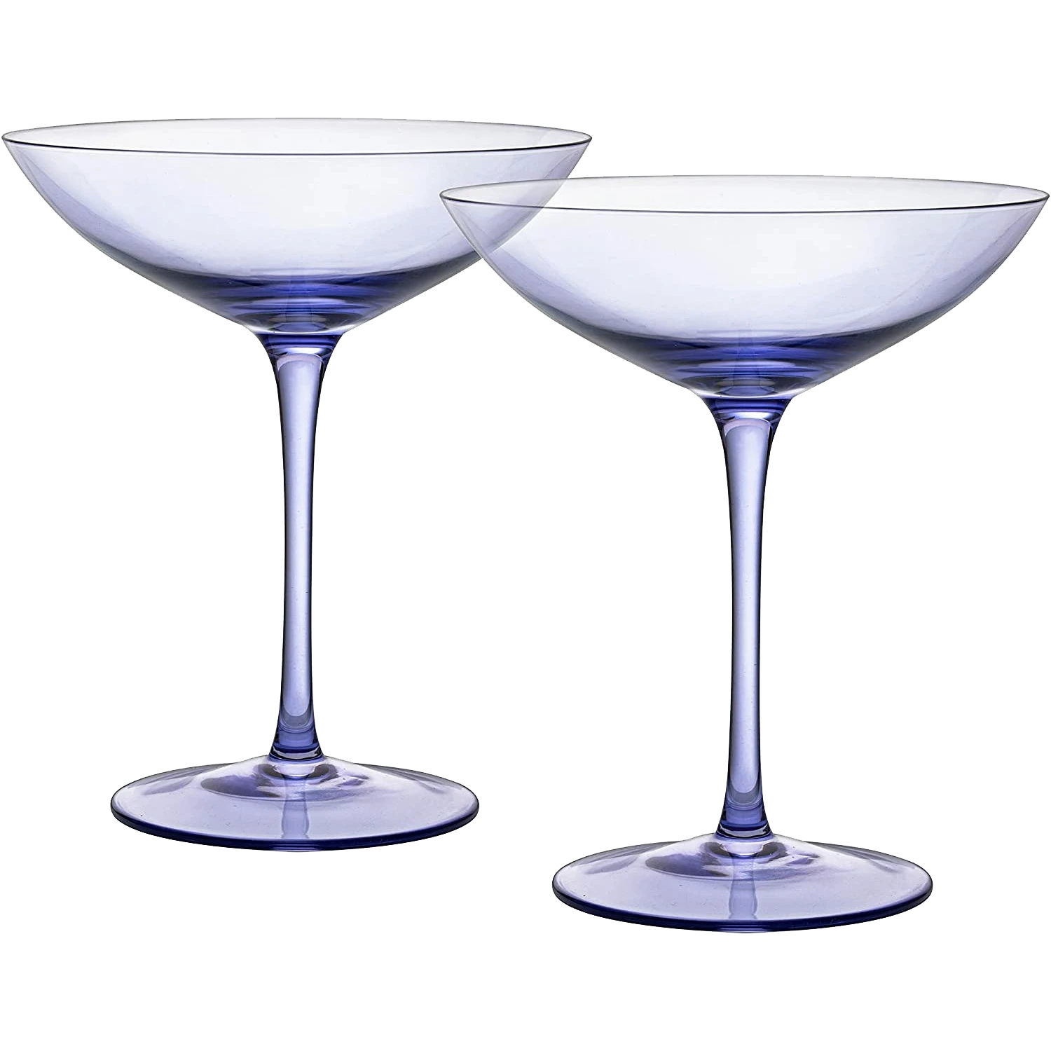 Champagne Coupes 12oz By The Wine Savant - Colorful Champagne Glasses, Prosecco, Mimosa Glasses Set, Cocktail Glass Set, Bar Glassware Luster Glasses (2, Lavender) 1 Champagne Coupes 12oz By The Wine Savant - Colorful Champagne Glasses, Prosecco, Mimosa Glasses Set, Cocktail Glass Set, Bar Glassware Luster Glasses (2, Lavender)