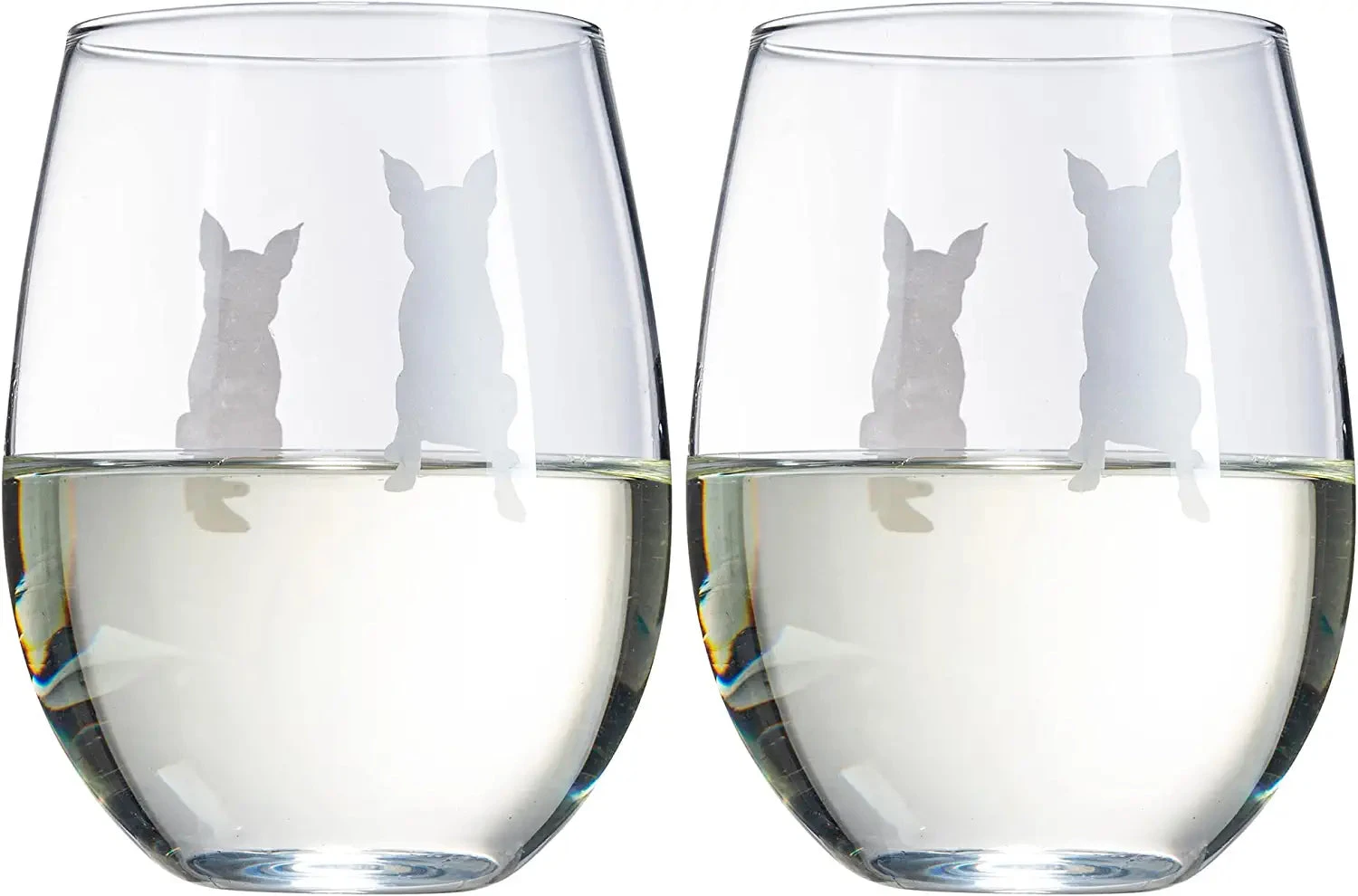 Set Of 2 Boston Terrier Dog Stemless Wine Glasses - Boxwood, Boston Bull Terrier, American Gentleman Lover - For Him & Her - Dogs Silhouette - Etched Tumblers For Anniversary, Wedding, Gifts (18 OZ) 4 Set Of 2 Boston Terrier Dog Stemless Wine Glasses - Boxwood, Boston Bull Terrier, American Gentleman Lover - For Him & Her - Dogs Silhouette - Etched Tumblers For Anniversary, Wedding, Gifts (18 OZ) - Image 4