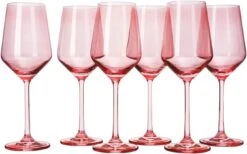 Set Of 6 Colored Wine Glasses - 12 Oz Hand Blown Italian Style Crystal Bordeaux Wine Glasses - Premium Stemmed Colored Glassware - Unique Drinking Glasses (6, Rose) -Refined Spirits Store 61XBl8ehciL. AC SL1500
