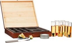 Tequila Shot Glass & Salt Gift Set For Men & Women | Six Agave Shot Glasses, Knife For Limes, One Skull Coaster, One Salt Tin | Skeleton Mahogany Wood Box Package For Tequila, Liquor Lovers -Refined Spirits Store 61Xaedt21kL. AC SX522 839d98b7 0294 4aae 8ec3 6a92ad135b1d
