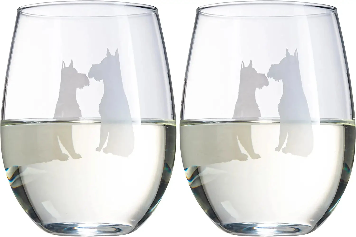 Set Of 2 Dog Stemless Schnauzer Wine Glasses By The Wine Savant - Puppy & Doggy Lover For Him And Her Dogs Silhouette - Glass Gifts Etched Tumblers For Anniversary, Wedding, Bar Gifts Schnauzer Snout 4 Set Of 2 Dog Stemless Schnauzer Wine Glasses By The Wine Savant - Puppy & Doggy Lover For Him And Her Dogs Silhouette - Glass Gifts Etched Tumblers For Anniversary, Wedding, Bar Gifts Schnauzer Snout - Image 4