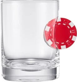 Poker Chip Whiskey & Wine Glasses | SINGLE | Up The Ante Stuck In The Glass Poker Chip Cocktail Glassware, Gambler Gift, Artisanal Crystal Glassware - Gift Idea For Him, Summer, Housewarming (20 OZ) -Refined Spirits Store 61 B9DwnTwL. AC SX522
