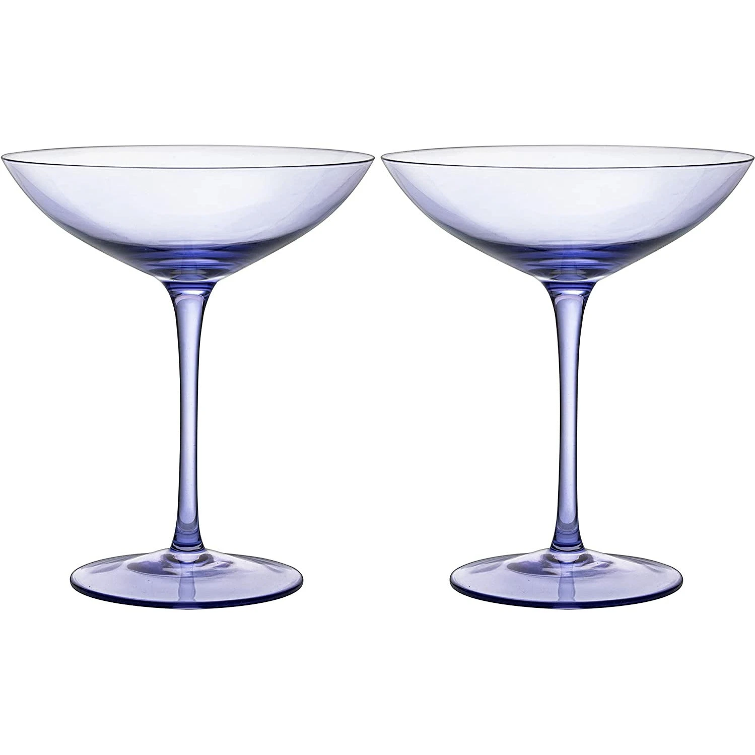 Champagne Coupes 12oz By The Wine Savant - Colorful Champagne Glasses, Prosecco, Mimosa Glasses Set, Cocktail Glass Set, Bar Glassware Luster Glasses (2, Lavender) 4 Champagne Coupes 12oz By The Wine Savant - Colorful Champagne Glasses, Prosecco, Mimosa Glasses Set, Cocktail Glass Set, Bar Glassware Luster Glasses (2, Lavender) - Image 4