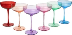 Colored Coupe Glasses | Set Of 6 | 7 Oz Classic Cocktail Glassware For Champagne, Martini, Manhattan, Cosmopolitan, Crystal Speakeasy Style Goblets Stems, Elegantly Color (Classic Multicolor) 9 Colored Coupe Glasses | Set Of 6 | 7 Oz Classic Cocktail Glassware For Champagne, Martini, Manhattan, Cosmopolitan, Crystal Speakeasy Style Goblets Stems, Elegantly Color (Classic Multicolor) -Refined Spirits Store 61dT6atAwHL. AC SL1500
