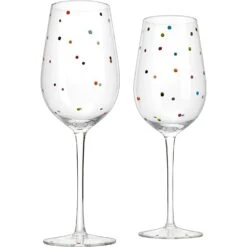 Polka Dot Stemmed Wine Glasses 16 Ounces Set Of 2 10" H By The Wine Savant - Polka Dot Wine Wedding Glasses, Ideal For Merlot, Pinot Noir For Everyday, Weddings, Anniversaries, Parties, Home Bar Gifts -Refined Spirits Store 61dvCXLlhhL. AC SL1500