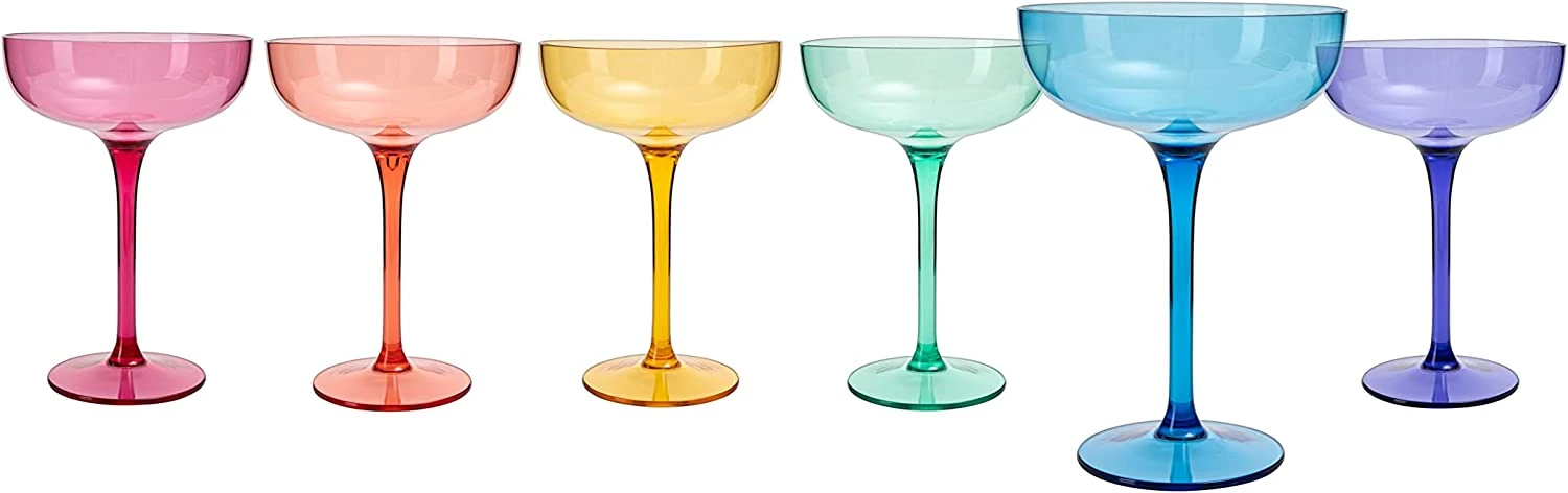 European Style Margarita & Martini Crystal Acrylic Glasses Tritan Drinkware Unbreakable Colored 6 Set - Shatterproof BPA-free Plastic , Reusable, Large 15oz , Indoor & Outdoor, Multiuse Or Disposable 5 European Style Margarita & Martini Crystal Acrylic Glasses Tritan Drinkware Unbreakable Colored 6 Set - Shatterproof BPA-free Plastic , Reusable, Large 15oz , Indoor & Outdoor, Multiuse Or Disposable - Image 5