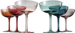 Cocktail & Champagne Coupe Glasses Coupe Cocktail Glasses 7 Oz | Set Of 6 | Pastel Colored Crystal Cocktail Glassware For Champagne, Martini, Manhattan Goblet Cocktails, Glassware - Luxury Gift Box -Refined Spirits Store 61gooVf ZXL. AC SX425
