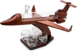 Jet Airplane Wine & Whiskey Decanter 1000ml Set With 4, 12 Oz World Map Glasses By The Wine Savant - Pilot Gifts, Aviation Gifts, Airplane Figurine, Gifts For Jet, Airplane And Travel Enthusiasts -Refined Spirits Store 61iE4Gt7YCL. AC SL1500
