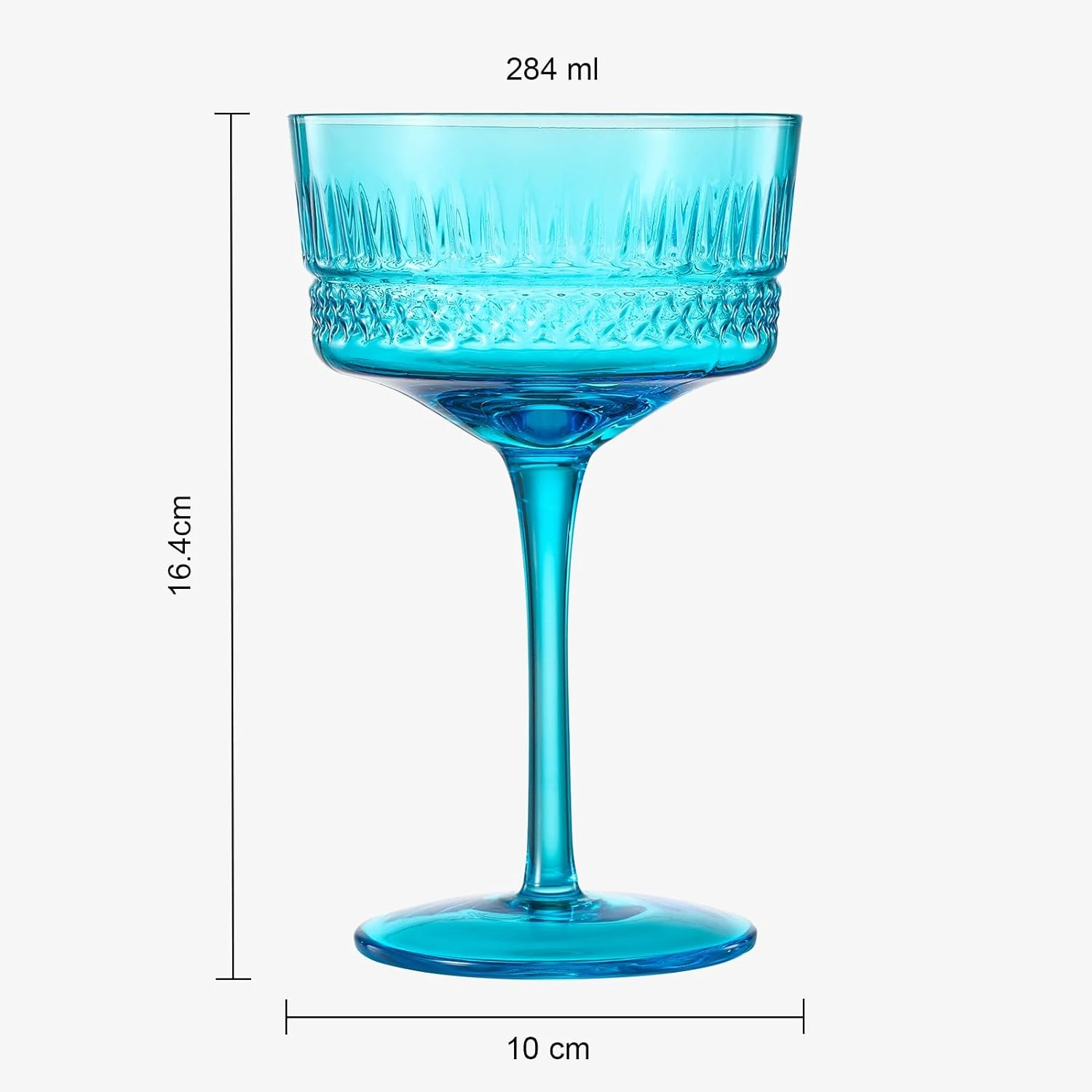 Art Deco Colored Crystal Coupe Glass | Set Of 6 | Large 9.6oz Stemmed Glassware 7 Art Deco Colored Crystal Coupe Glass | Set Of 6 | Large 9.6oz Stemmed Glassware - Image 7