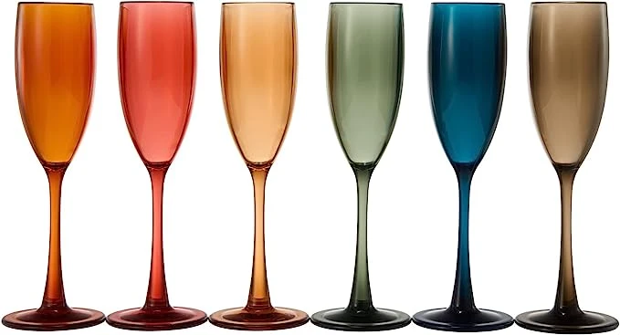 Unbreakable Pastel Color Acrylic Champagne Flutes Glasses | Set Of 6 | European Style Toasting Cups 100% Tritan Drinkware, 5 Oz Dishwasher Safe BPA-free Plastic, Perfect For Wedding, Poolside Outdoors 6 Unbreakable Pastel Color Acrylic Champagne Flutes Glasses | Set Of 6 | European Style Toasting Cups 100% Tritan Drinkware, 5 Oz Dishwasher Safe BPA-free Plastic, Perfect For Wedding, Poolside Outdoors - Image 6