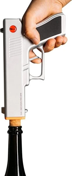 Electric Gun Wine Corkscrew Bottle Opener - Rechargeable Holster Base Cordless Battery - Automatically Open Wines Multifunctional Electronic Cork Puller - Guns Enthusiasts Gift & Vino Lovers (Silver) -Refined Spirits Store 61mHW4PvRTL. AC SL1500