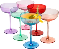 Colored Coupe Glasses | Set Of 6 | 7 Oz Classic Cocktail Glassware For Champagne, Martini, Manhattan, Cosmopolitan, Crystal Speakeasy Style Goblets Stems, Elegantly Color (Classic Multicolor) 10 Colored Coupe Glasses | Set Of 6 | 7 Oz Classic Cocktail Glassware For Champagne, Martini, Manhattan, Cosmopolitan, Crystal Speakeasy Style Goblets Stems, Elegantly Color (Classic Multicolor) -Refined Spirits Store 61rrK OGmRL. AC SL1500