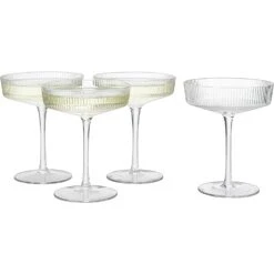 Ribbed Coupe Cocktail Glasses 8 Oz | Set Of 4 | Classic Manhattan Glasses For Cocktails, Champagne Coupe, Ripple Coupe Glasses, Art Deco Gatsby Vintage, Crystal With Stems (Clear) 15 Ribbed Coupe Cocktail Glasses 8 Oz | Set Of 4 | Classic Manhattan Glasses For Cocktails, Champagne Coupe, Ripple Coupe Glasses, Art Deco Gatsby Vintage, Crystal With Stems (Clear) -Refined Spirits Store 61tLSkA 2eL. AC SL1500