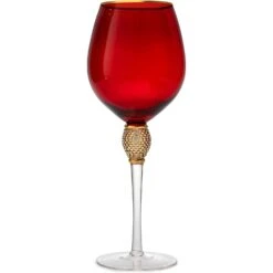 The Wine Savant Large Diamond Wine Glasses, 10" H Gold Rim Rhinestone Diamond Glasses - Wedding Glasses - 18 Ounce, Premium Designed Wine Glasses For Spirits And Wine, Gift Boxed (4, Red) 11 The Wine Savant Large Diamond Wine Glasses, 10" H Gold Rim Rhinestone Diamond Glasses - Wedding Glasses - 18 Ounce, Premium Designed Wine Glasses For Spirits And Wine, Gift Boxed (4, Red) -Refined Spirits Store 61tXrBE XCL. AC SL1500