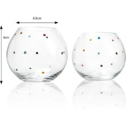 Polka Dot Set Of 2 Stemless Bubble Wine Glasses 18 Oz By The Wine Savant - Polka Dot Rainbow Glasses, Colored Wine Glasses, Bubble Glasses, Unique Tumblers Gift Idea For Everyday, Weddings, Parties -Refined Spirits Store 61u4 DX3GBL. AC SL1500