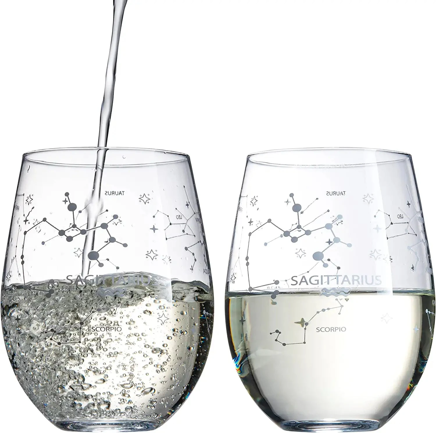 Set Of 2 Zodiac Sign Wine Glasses With 2 Wooden Coasters By The Wine Savant - Astrology Drinking Glass Set With Etched Constellation Tumblers For Juice, Home Bar Horoscope Gifts 18oz (Sagittarius) 6 Set Of 2 Zodiac Sign Wine Glasses With 2 Wooden Coasters By The Wine Savant - Astrology Drinking Glass Set With Etched Constellation Tumblers For Juice, Home Bar Horoscope Gifts 18oz (Sagittarius) - Image 6
