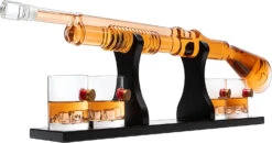 Shotgun Whiskey Decanter Set - Limited Edition - 800 Ml & 4 12oz Bullet Glasses - Unique Gift - Drinking Party Accessory, Handmade Gun Liquor Decanter, Tik Tok Gun Decanter Gifts For Dad -Refined Spirits Store 713skT8gHPL. AC SL1500