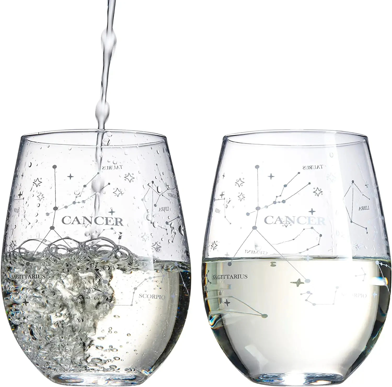 Set Of 2 Zodiac Sign Wine Glasses With 2 Wooden Coasters By The Wine Savant - Astrology Drinking Glass Set With Etched Constellation Tumblers For Juice, Water Home Bar Horoscope Gifts 18oz (Cancer) 6 Set Of 2 Zodiac Sign Wine Glasses With 2 Wooden Coasters By The Wine Savant - Astrology Drinking Glass Set With Etched Constellation Tumblers For Juice, Water Home Bar Horoscope Gifts 18oz (Cancer) - Image 6