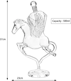 Pegasus Diamond Crystal Decanter, For Wine & Whiskey - The Wine Savant - 12" Tall Dazzling Crystalline - For Wine, Spirits, Scotch, Bourbon, Cognac And Brandy - 500mL - Pegasus Horse Winged Diamonds -Refined Spirits Store 715GsEo0 6L. AC SL1500