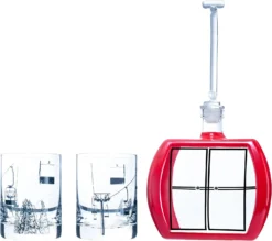 Ski Mountain Gondola Decanter & Glasses For Wine & Whiskey - 34oz - Two 10oz Snow Mountains Chairlift Glassware - Ski Home Decor - Skiier & Snowboarder Gifts, Vintage, Winter Skiers Decorations Gift -Refined Spirits Store 715oJAycqGL. AC SL1500