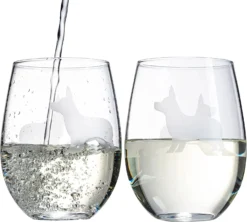 Stemless Wine Glasses Set Of 2 By The Wine Savant - Puppy & Dog Lover Glass Gifts Etched Tumblers For Anniversary, Wedding, Home Bar Gifts (Corgi) -Refined Spirits Store 716vCpxZOTL. AC SL1500