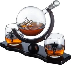 Doctors Dr. & Healthcare Worker Gifts Men & Women - Wine & Whiskey Symbol - Father's Day Doctor - 750 ML Gift Idea For Nurses, EMT, Hygienists, Physician, Dentists Gifts For Dad -Refined Spirits Store 717K08 96cL. AC SL1500