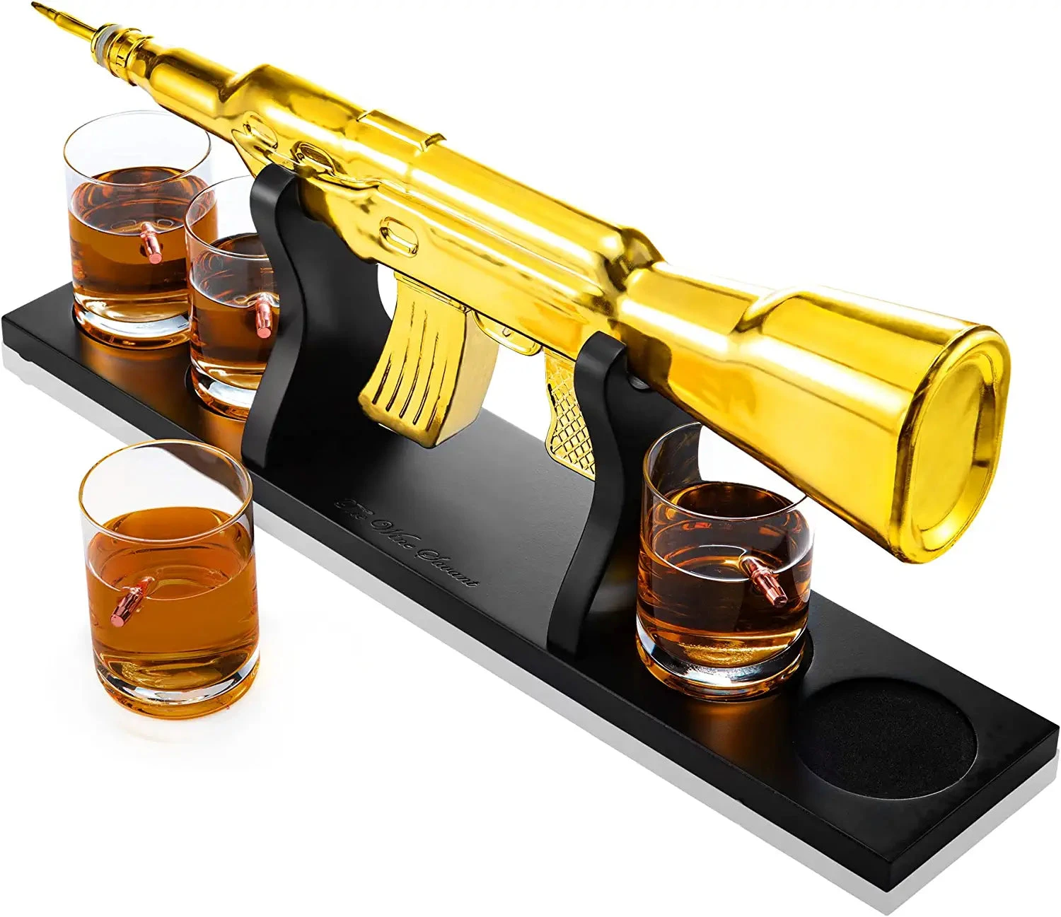 AK Gold Whiskey Decanter Set With 4 Bullet Whiskey Glasses - The Wine Savant, Gift For Fathers, Uncles, Sons - Veteran Gifts, Military Gift, Home Bar Gift, Father's Day 7 AK Gold Whiskey Decanter Set With 4 Bullet Whiskey Glasses - The Wine Savant, Gift For Fathers, Uncles, Sons - Veteran Gifts, Military Gift, Home Bar Gift, Father's Day - Image 7