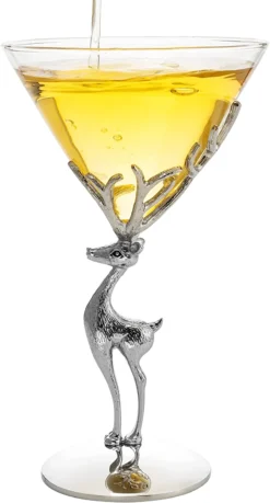 Stag Antler Cocktail Martini Glasses, Set Of 2 - By The Wine Savant, 8oz Elegant Glasses Set For Any Home Bar - Luxury Glass Deer Figurine, Stag Lover Gifts, Nature Lover Gifts (Martini / Champagne) -Refined Spirits Store 717bSkZfHKL. AC SL1500