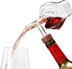 Italian Wine Aerator Decanter, Aerator Pourer, Red & White In Bottle Aerators, Makes Your Wines Taste Better, Italian Design Decanter, Whiskey & Spirits Gifts, 2x5" Areadivino Aerator Clear - Finger