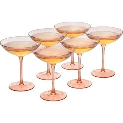The Wine Savant Colored Vintage Glass Coupes 12oz Colorful Cocktail, Martini & Champagne Glasses, Prosecco, Mimosa Glasses Set, Cocktail Glass Set, Bar Glassware Luster Glasses (6, Orange) 12 The Wine Savant Colored Vintage Glass Coupes 12oz Colorful Cocktail, Martini & Champagne Glasses, Prosecco, Mimosa Glasses Set, Cocktail Glass Set, Bar Glassware Luster Glasses (6, Orange) -Refined Spirits Store 719fJXexYBL. AC SL1500
