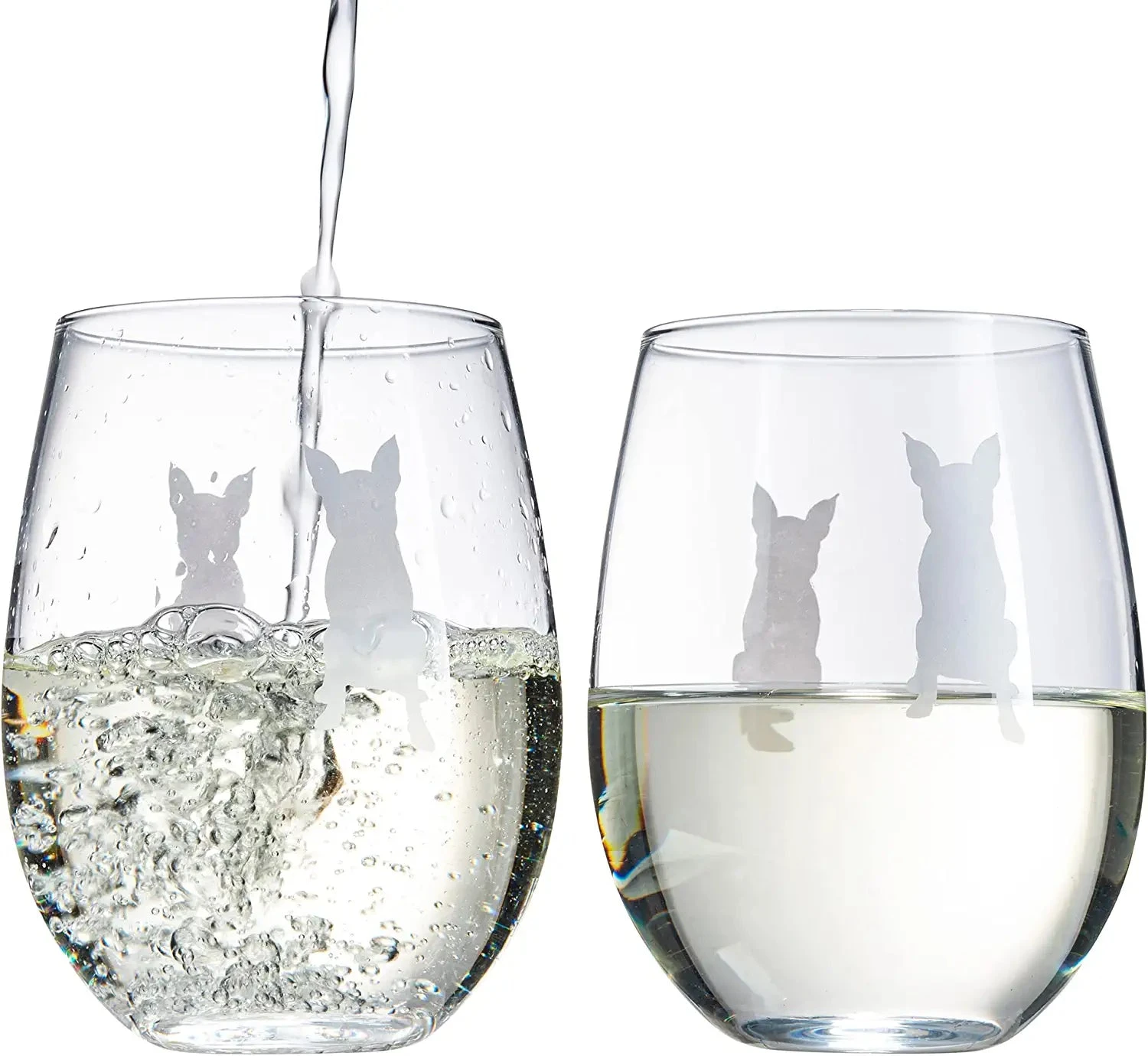 Set Of 2 Boston Terrier Dog Stemless Wine Glasses - Boxwood, Boston Bull Terrier, American Gentleman Lover - For Him & Her - Dogs Silhouette - Etched Tumblers For Anniversary, Wedding, Gifts (18 OZ) 5 Set Of 2 Boston Terrier Dog Stemless Wine Glasses - Boxwood, Boston Bull Terrier, American Gentleman Lover - For Him & Her - Dogs Silhouette - Etched Tumblers For Anniversary, Wedding, Gifts (18 OZ) - Image 5