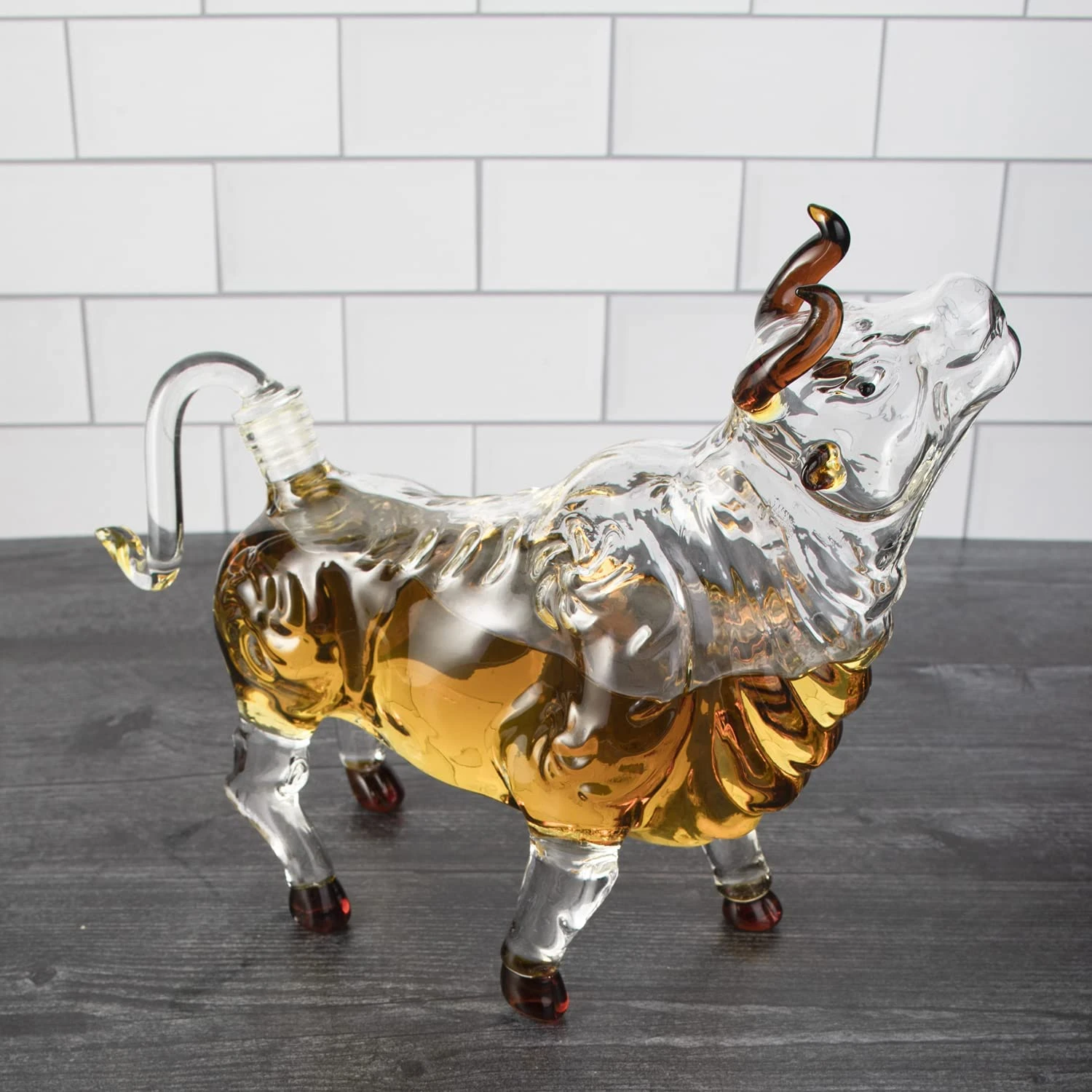 The Wine Savant Charging Bull Heads Up Animal Liquor Decanter Made For Bourbon, Whiskey, Scotch, Rum, Or Tequila, Zodiac Shape 3 The Wine Savant Charging Bull Heads Up Animal Liquor Decanter Made For Bourbon, Whiskey, Scotch, Rum, Or Tequila, Zodiac Shape - Image 3