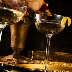 Vintage Art Deco Luxury Coupe Glasses, Cocktails, Martini, Margarita, In Premium Gift Box 24K Gold Rim | Set Of 2 | 8 Oz Classic Cocktail Glassware - Champagne, Manhattan, Cosmopolitan Crystal Goble -Refined Spirits Store 71EYyWse0 L. AC SX679