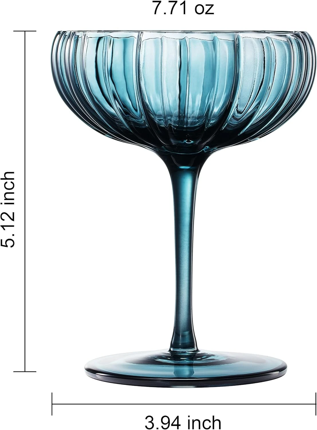 Khen Flower Modern Wavy Glass Coupes Martini, Champagne & Cocktail Coupes - Set Of 4-7.7 Oz Colorful Cocktail Glasses & Champagne, Prosecco, Mimosa Glassware Copyright Design - Muted Pastel Colors 2 Khen Flower Modern Wavy Glass Coupes Martini, Champagne & Cocktail Coupes - Set Of 4-7.7 Oz Colorful Cocktail Glasses & Champagne, Prosecco, Mimosa Glassware Copyright Design - Muted Pastel Colors - Image 2