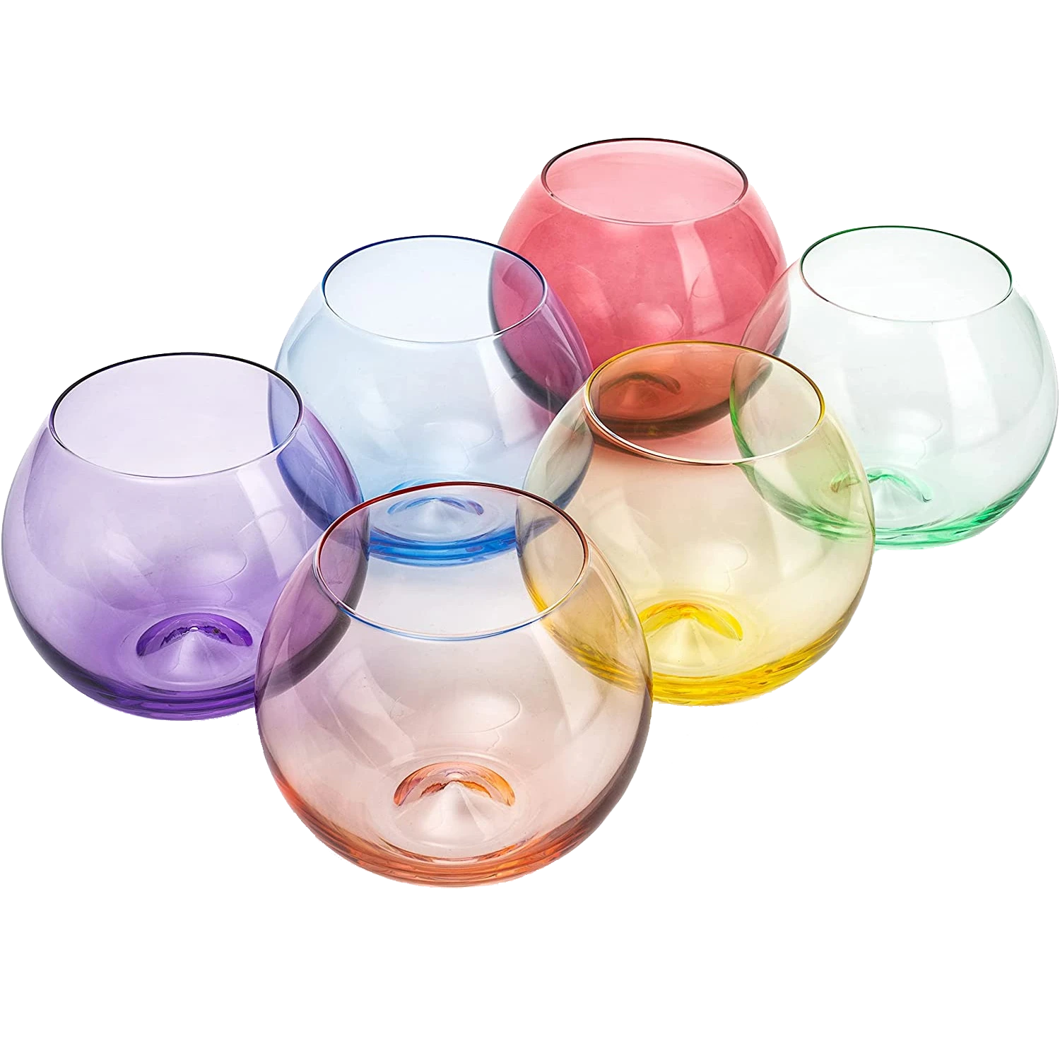 Colored Wine Glass Set, Large 12oz Bubble Glasses Set Of 6, Unique Italian Style Tall For White & Red Wine, Water, Margarita Glasses, Color Tumbler, Gifts, Viral Beautiful Glassware (Stemless Bubble) 1 Colored Wine Glass Set, Large 12oz Bubble Glasses Set Of 6, Unique Italian Style Tall For White & Red Wine, Water, Margarita Glasses, Color Tumbler, Gifts, Viral Beautiful Glassware (Stemless Bubble)