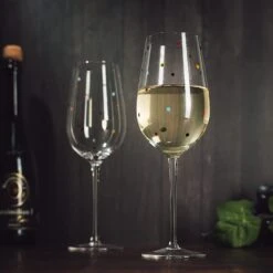 Polka Dot Stemmed Wine Glasses 16 Ounces Set Of 2 10" H By The Wine Savant - Polka Dot Wine Wedding Glasses, Ideal For Merlot, Pinot Noir For Everyday, Weddings, Anniversaries, Parties, Home Bar Gifts -Refined Spirits Store 71KiFhgzu9L. AC SL1500