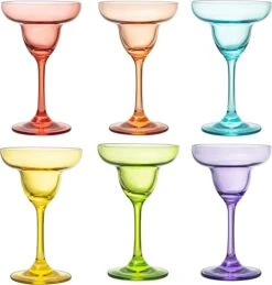 The Wine Savant Hand Blown Colorful Margarita & Martini Glass (Set Of 6) – Fancy 7.4oz Luxury Hand Blown For Cocktails, Water, Wine, Juice, & Champagne Glasses Cinco De Mayo Large Party, Set Of 6 -Refined Spirits Store 71LApwMLXiL. AC SX679