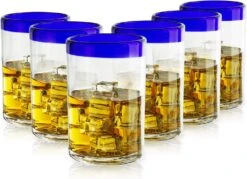 Hand Blown Mexican Drinking Glasses – Set Of 6 Confetti Rock Design Glasses By The Wine Savant (Cobalt) 7 Hand Blown Mexican Drinking Glasses – Set Of 6 Confetti Rock Design Glasses By The Wine Savant (Cobalt) -Refined Spirits Store 71LCDCW1ugL. AC SL1500